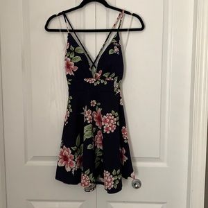 Dark blue floral dress